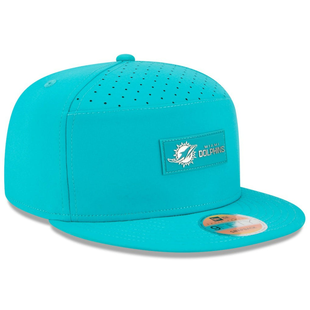 Miami Dolphins New Era 2025 Sideline Split Panel 9FIFTY Snapback Hat - Aqua Hats