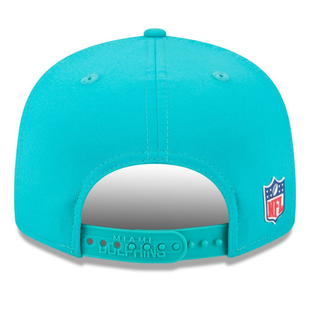 Miami Dolphins New Era 2025 Sideline Split Panel 9FIFTY Snapback Hat - Aqua Hats