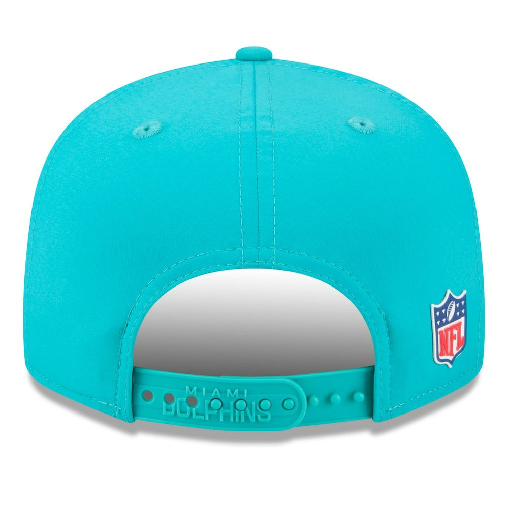 Miami Dolphins New Era 2025 Sideline Split Panel 9FIFTY Snapback Hat - Aqua Hats