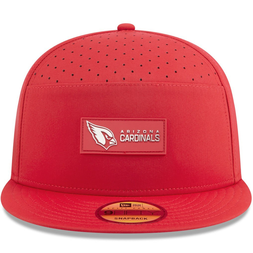 Arizona Cardinals New Era 2025 Sideline Split Panel 9FIFTY Snapback Hat - Cardinal Hats