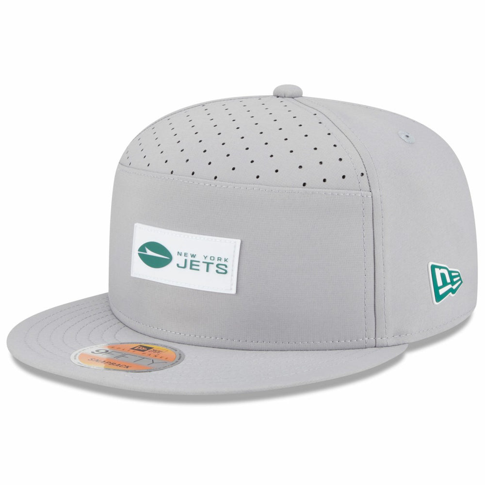 New York Jets New Era 2025 Sideline Split Panel 9FIFTY Snapback Hat - Gray Hats