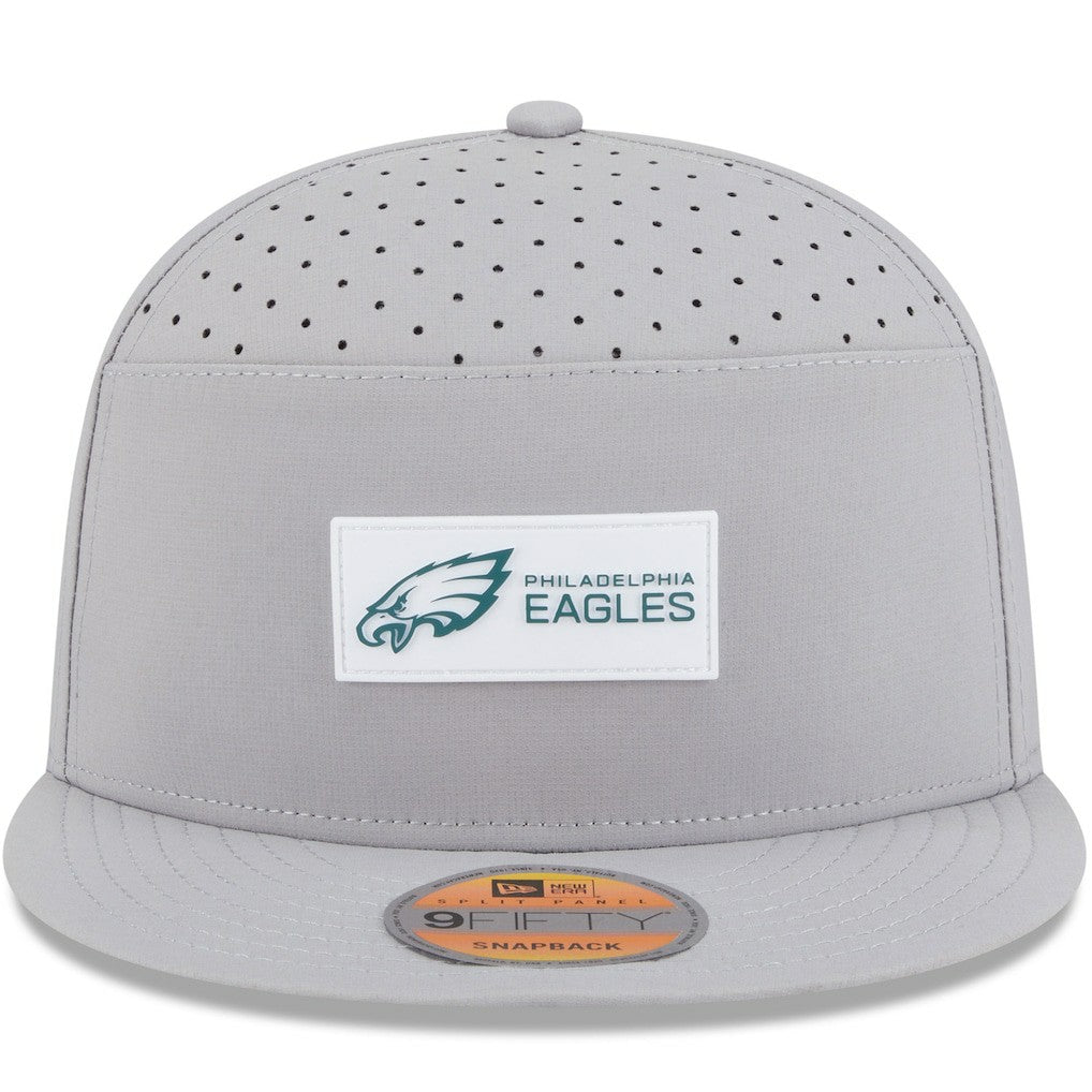 Philadelphia Eagles New Era 2025 Sideline Split Panel 9FIFTY Snapback Hat - Gray Hats