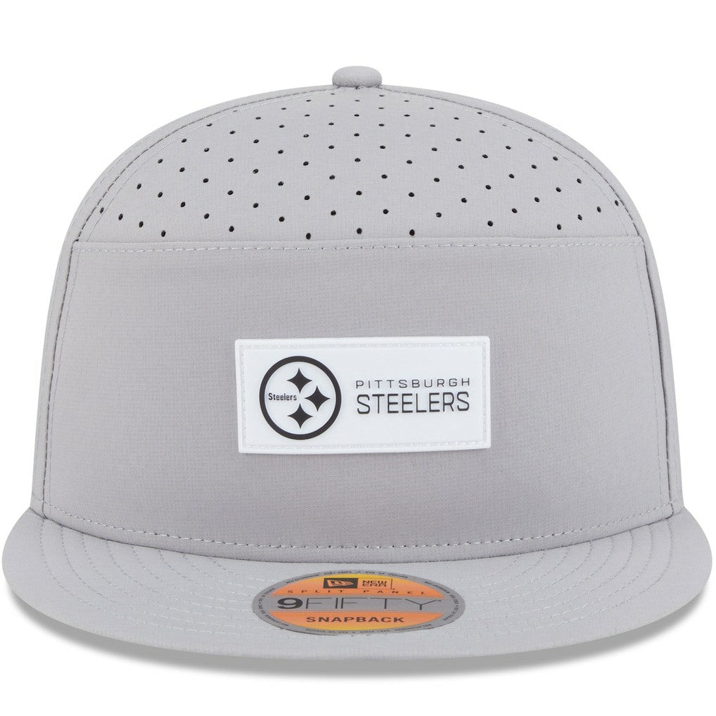 Pittsburgh Steelers New Era 2025 Sideline Split Panel 9FIFTY Snapback Hat - Gray Hats