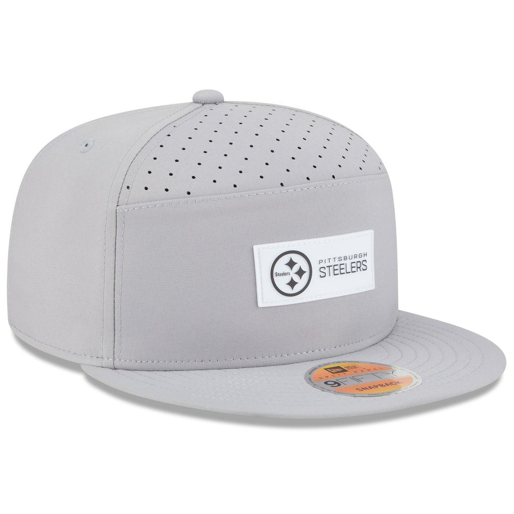 Pittsburgh Steelers New Era 2025 Sideline Split Panel 9FIFTY Snapback Hat - Gray Hats