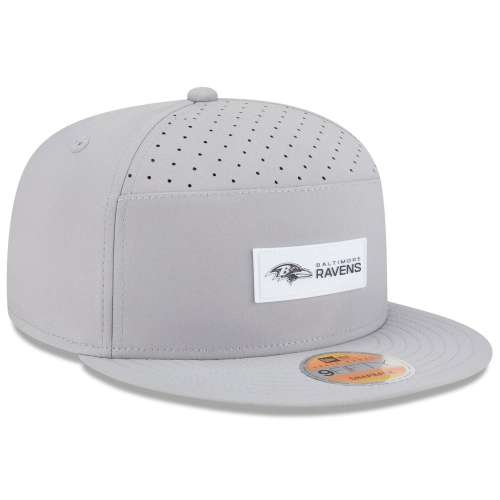 Baltimore Ravens New Era 2025 Sideline Split Panel 9FIFTY Snapback Hat - Gray Hats