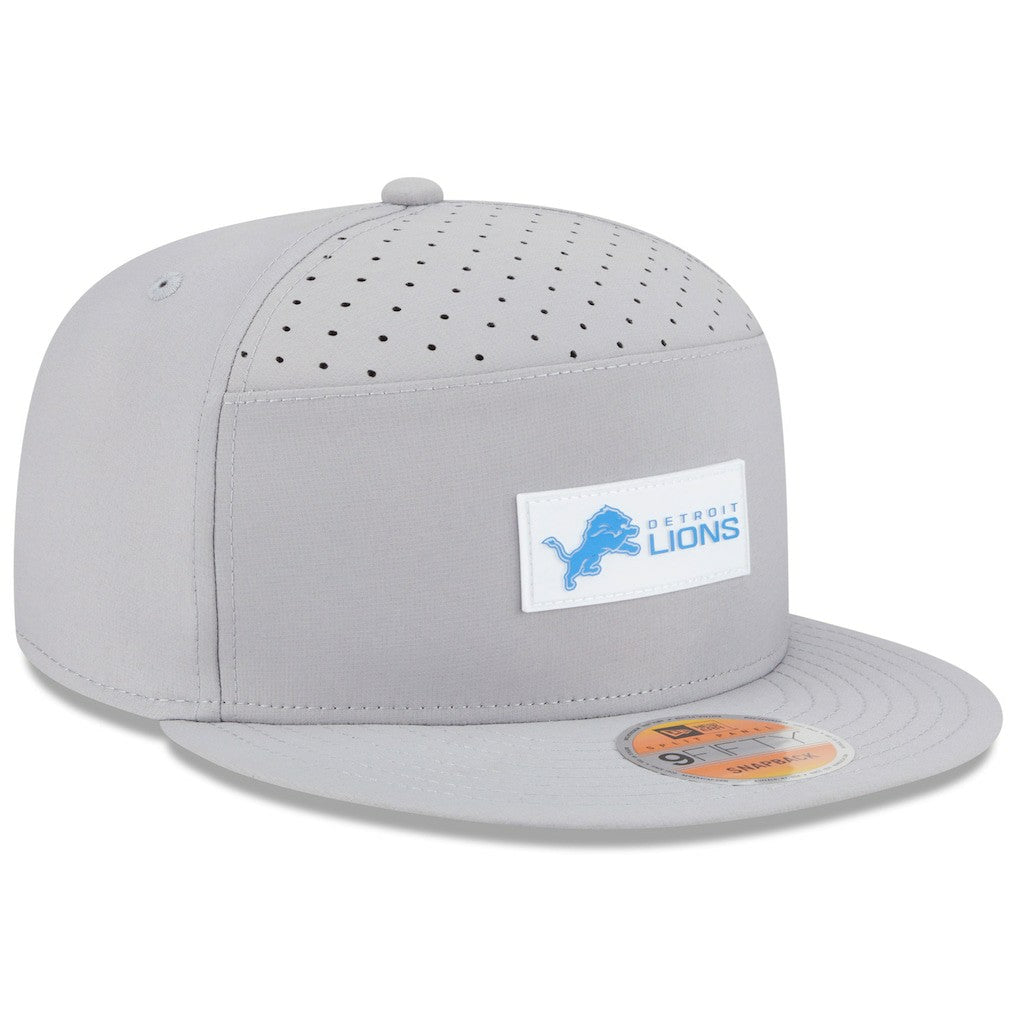 Detroit Lions New Era 2025 Sideline Split Panel 9FIFTY Snapback Hat - Gray Hats