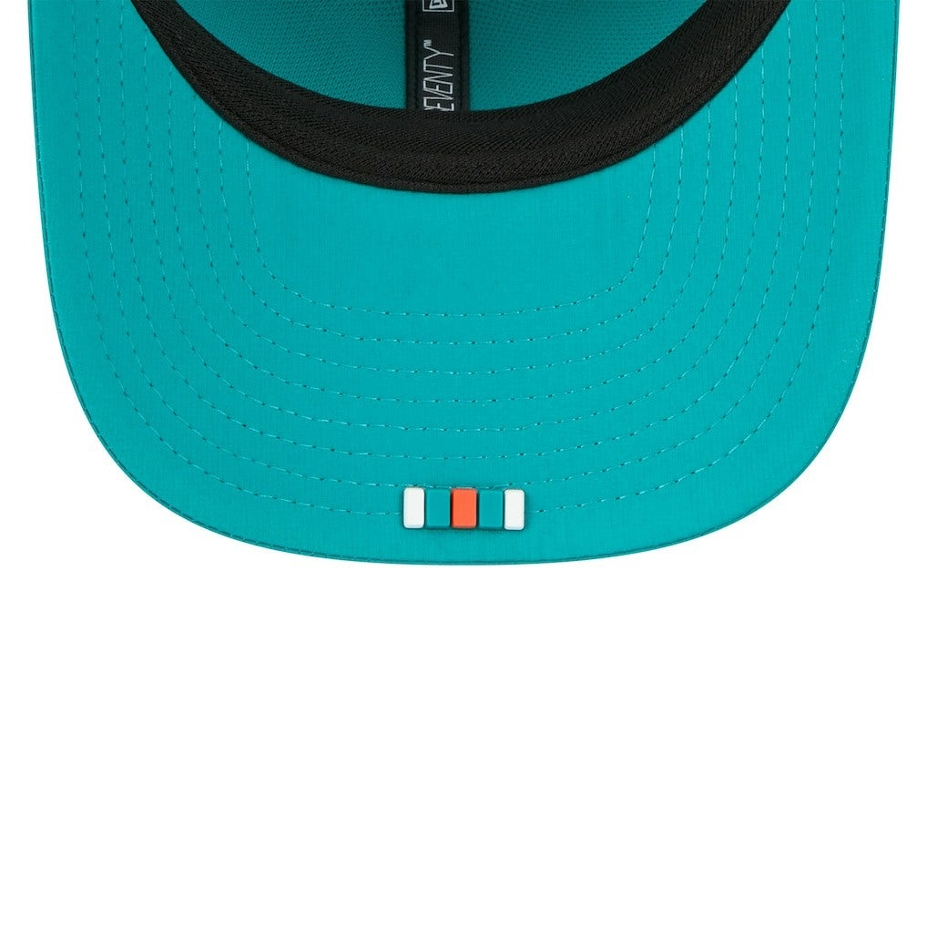 Miami Dolphins New Era 2025 Sideline Throwback 9SEVENTY Trucker Adjustable Hat - Aqua Hats