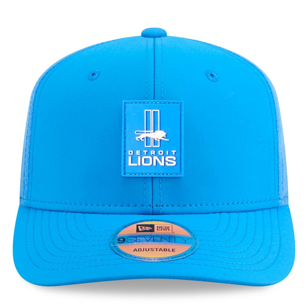 Detroit Lions New Era 2025 Sideline Throwback 9SEVENTY Trucker Adjustable Hat - Blue Hats