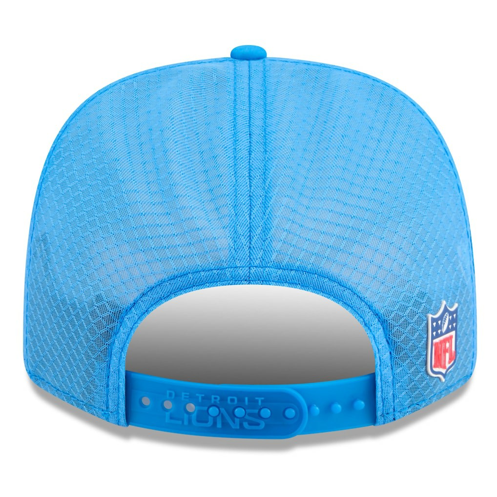 Detroit Lions New Era 2025 Sideline Throwback 9SEVENTY Trucker Adjustable Hat - Blue Hats