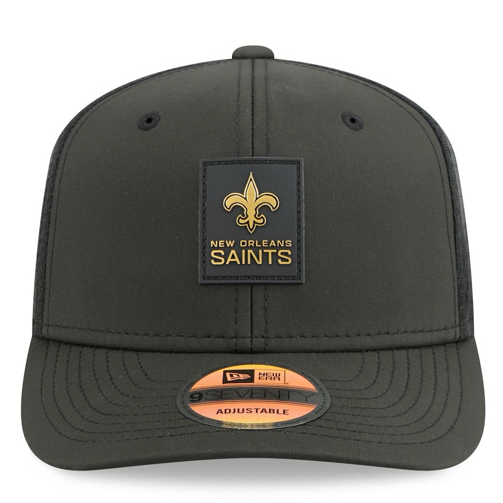 New Orleans Saints New Era 2025 Sideline 9SEVENTY Trucker Adjustable Hat - Black Hats