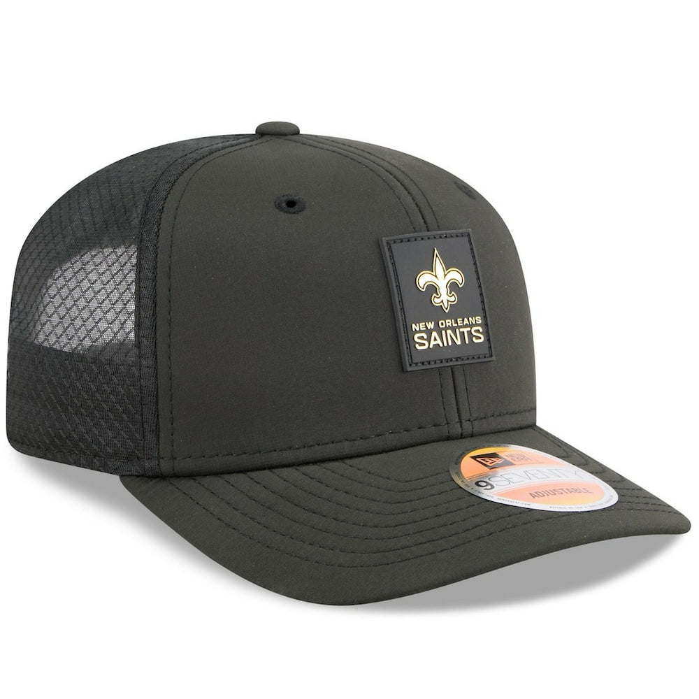New Orleans Saints New Era 2025 Sideline 9SEVENTY Trucker Adjustable Hat - Black Hats