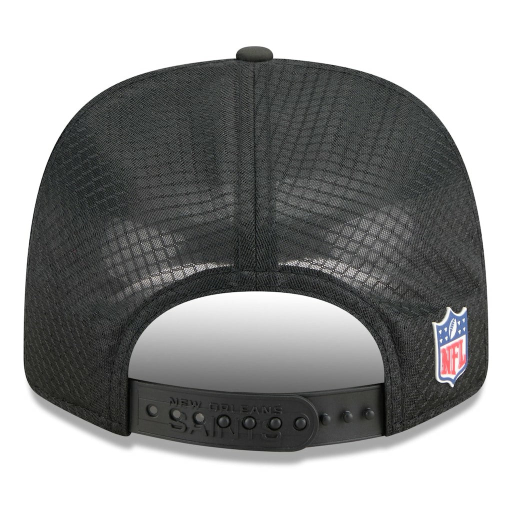 New Orleans Saints New Era 2025 Sideline 9SEVENTY Trucker Adjustable Hat - Black Hats