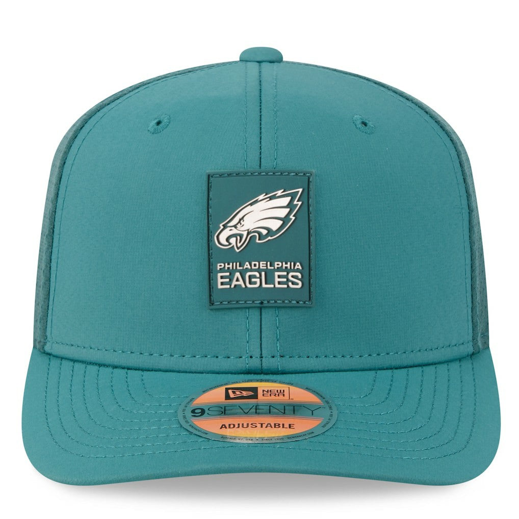 Philadelphia Eagles New Era 2025 Sideline 9SEVENTY Trucker Adjustable Hat - Green Hats