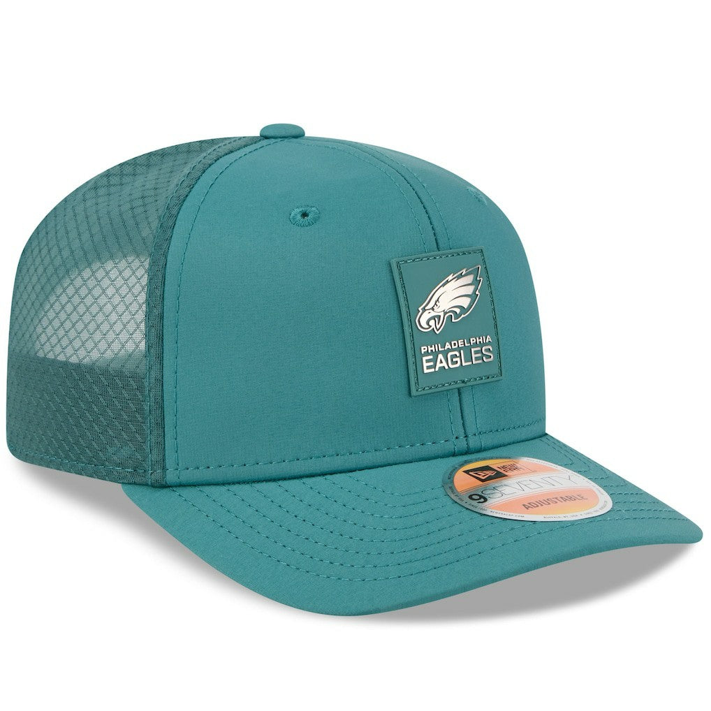 Philadelphia Eagles New Era 2025 Sideline 9SEVENTY Trucker Adjustable Hat - Green Hats