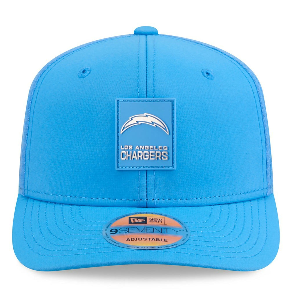 Los Angeles Chargers New Era 2025 Sideline 9SEVENTY Trucker Adjustable Hat - Powder Blue Hats