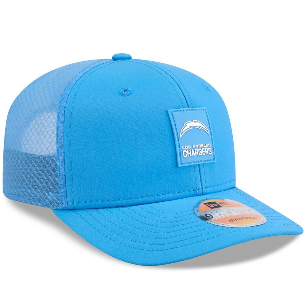 Los Angeles Chargers New Era 2025 Sideline 9SEVENTY Trucker Adjustable Hat - Powder Blue Hats