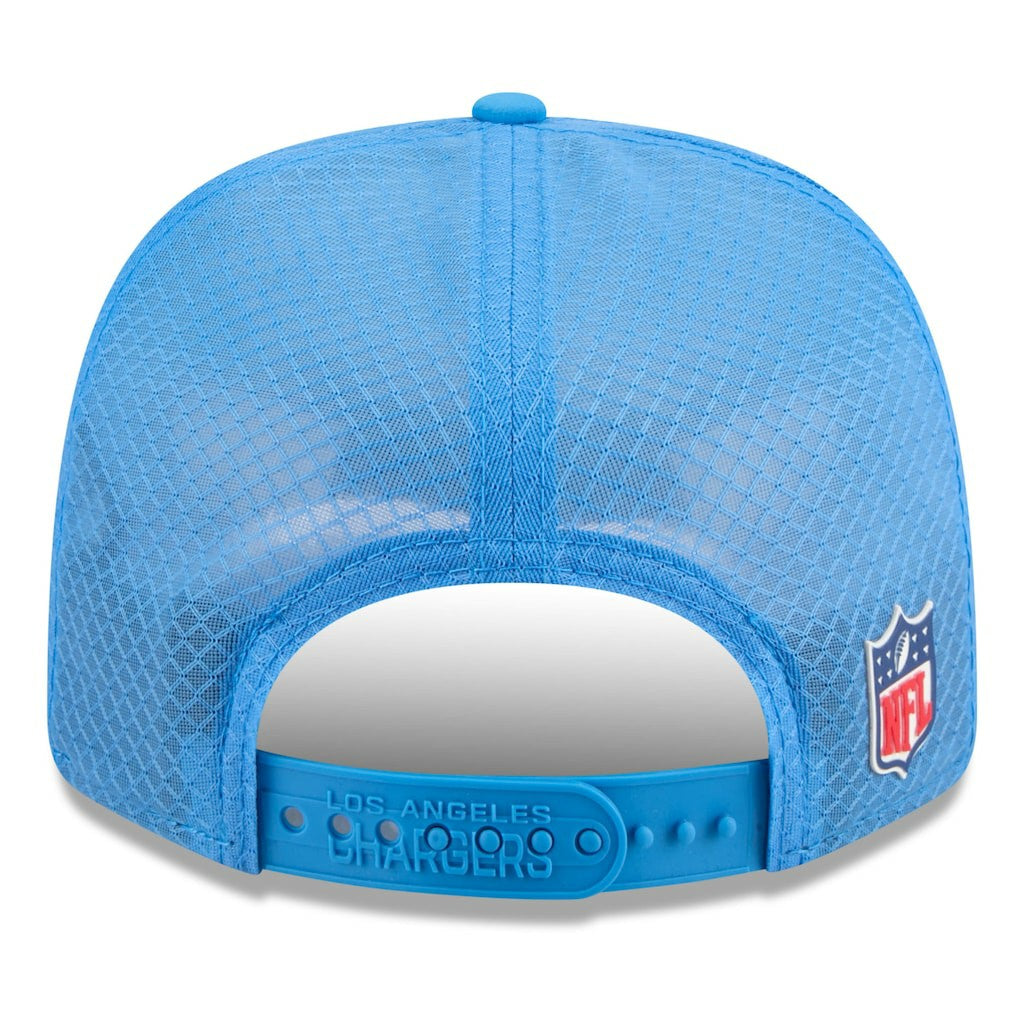Los Angeles Chargers New Era 2025 Sideline 9SEVENTY Trucker Adjustable Hat - Powder Blue Hats
