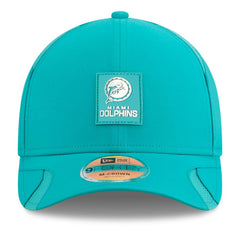 Miami Dolphins New Era 2025 Sideline Throwback M-Crown 9FORTY Adjustable Hat - Aqua Hats