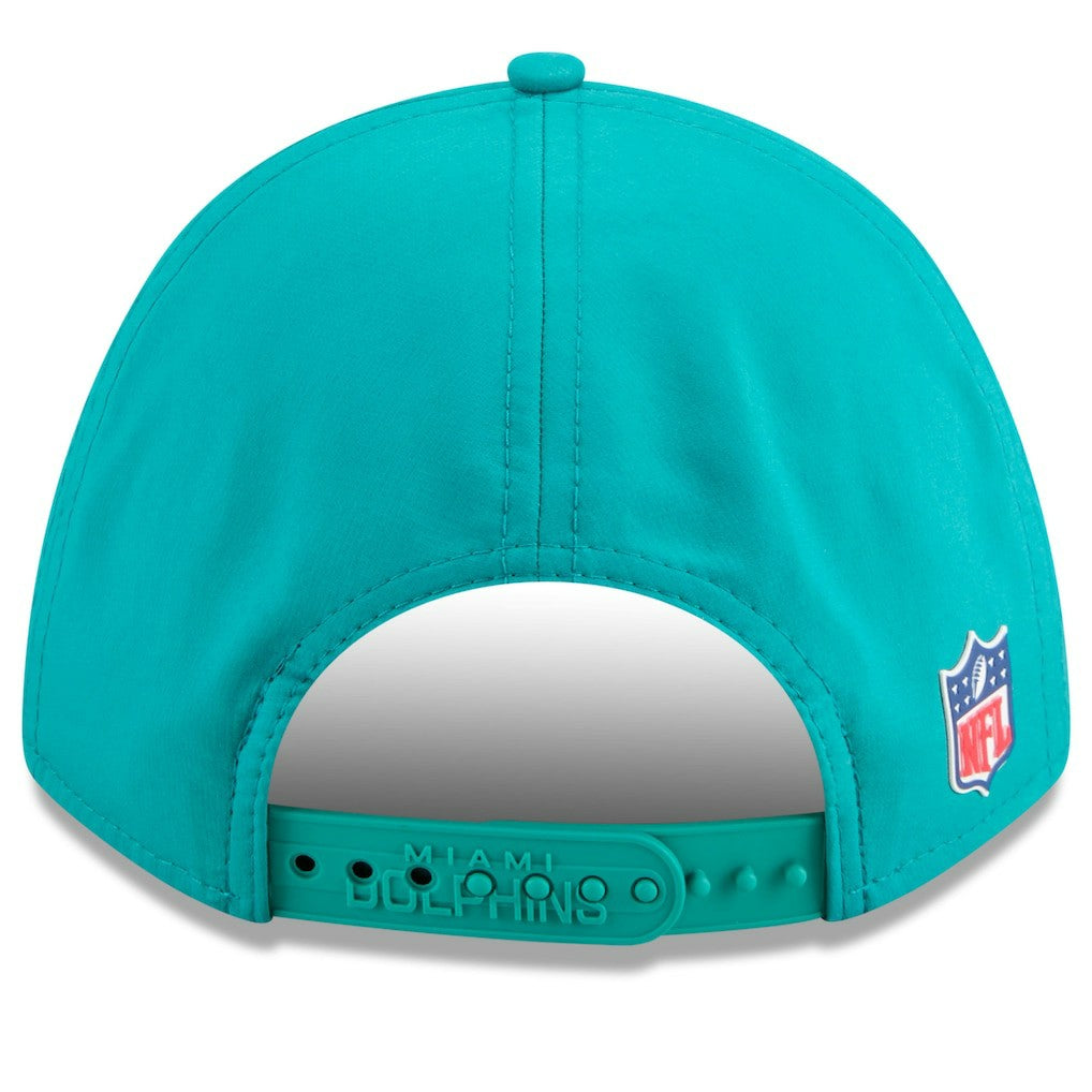 Miami Dolphins New Era 2025 Sideline Throwback M-Crown 9FORTY Adjustable Hat - Aqua Hats