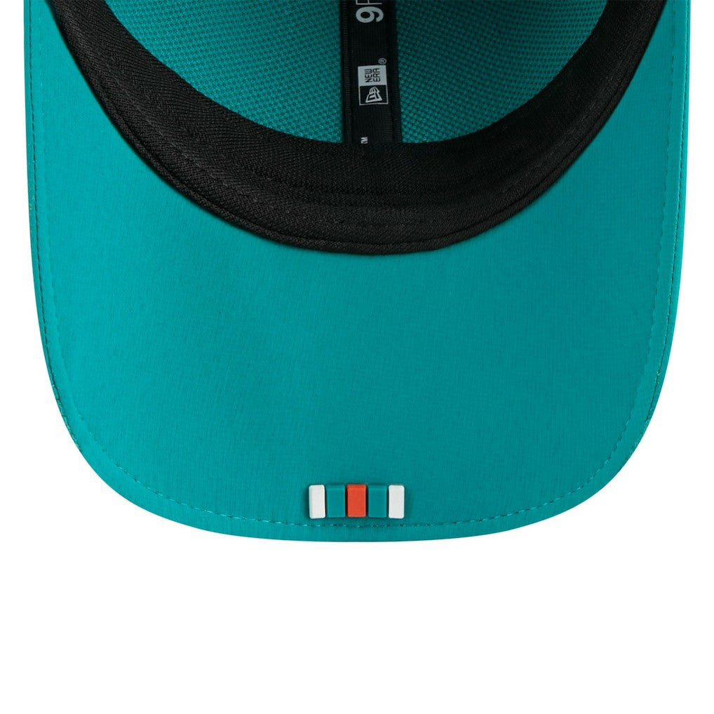Miami Dolphins New Era 2025 Sideline Throwback M-Crown 9FORTY Adjustable Hat - Aqua Hats