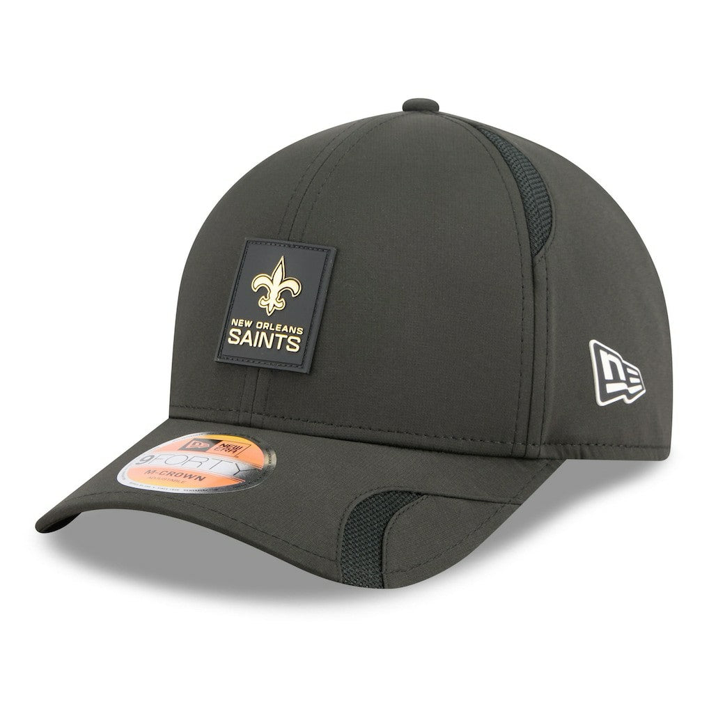 New Orleans Saints New Era 2025 Sideline M-Crown 9FORTY Adjustable Hat - Black Hats