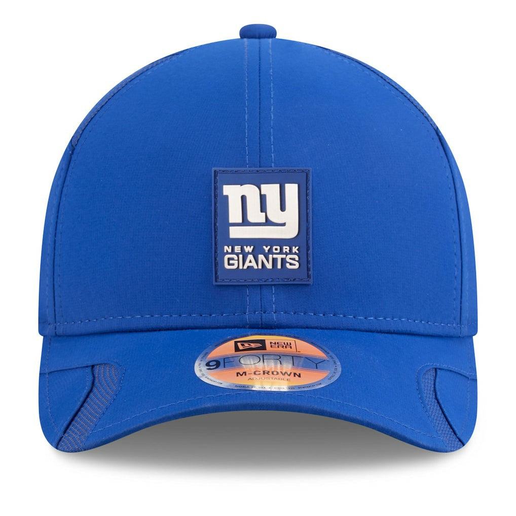 New York Giants New Era 2025 Sideline M-Crown 9FORTY Adjustable Hat - Royal Hats