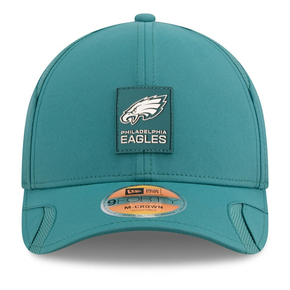 Philadelphia Eagles New Era 2025 Sideline M-Crown 9FORTY Adjustable Hat - Midnight Green Hats