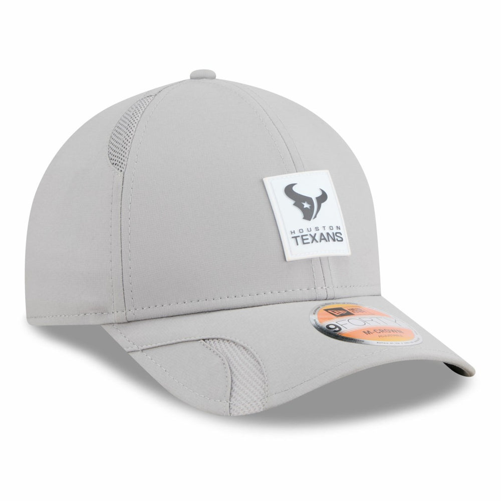 Houston Texans New Era 2025 Sideline M-Crown 9FORTY Adjustable Hat - Gray Hats