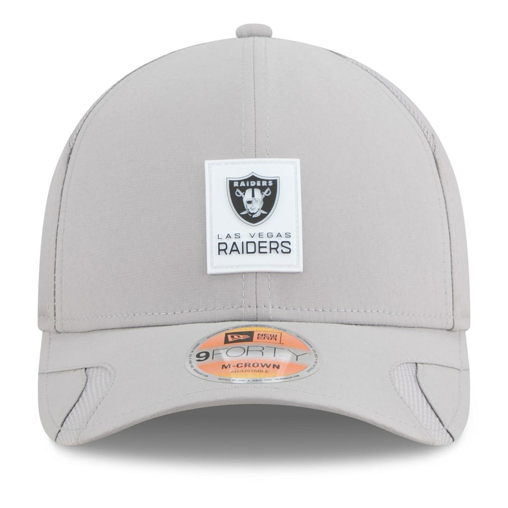 Las Vegas Raiders New Era 2025 Sideline M-Crown 9FORTY Adjustable Hat - Gray Hats