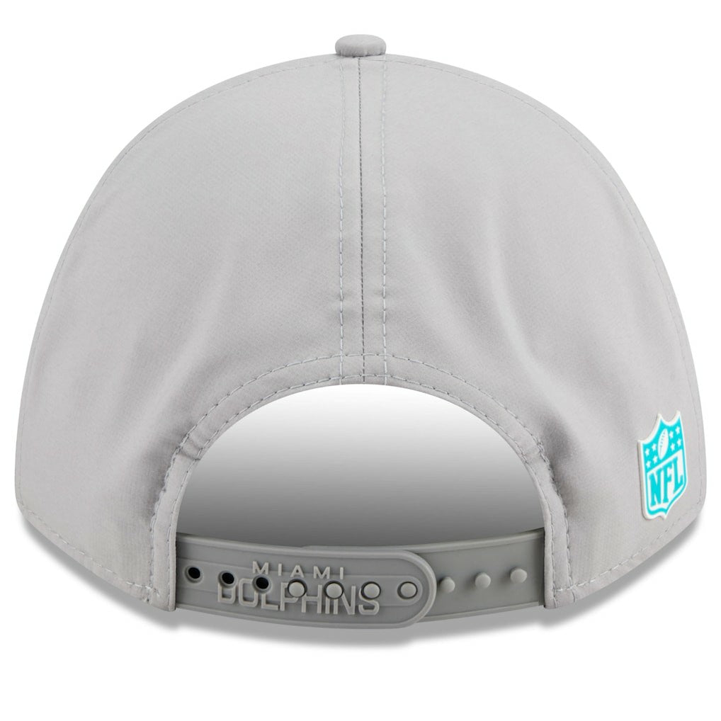 Miami Dolphins New Era 2025 Sideline M-Crown 9FORTY Adjustable Hat - Gray Hats