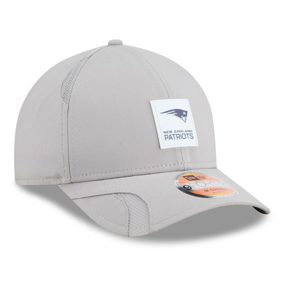 New England Patriots New Era 2025 Sideline M-Crown 9FORTY Adjustable Hat - Gray Hats