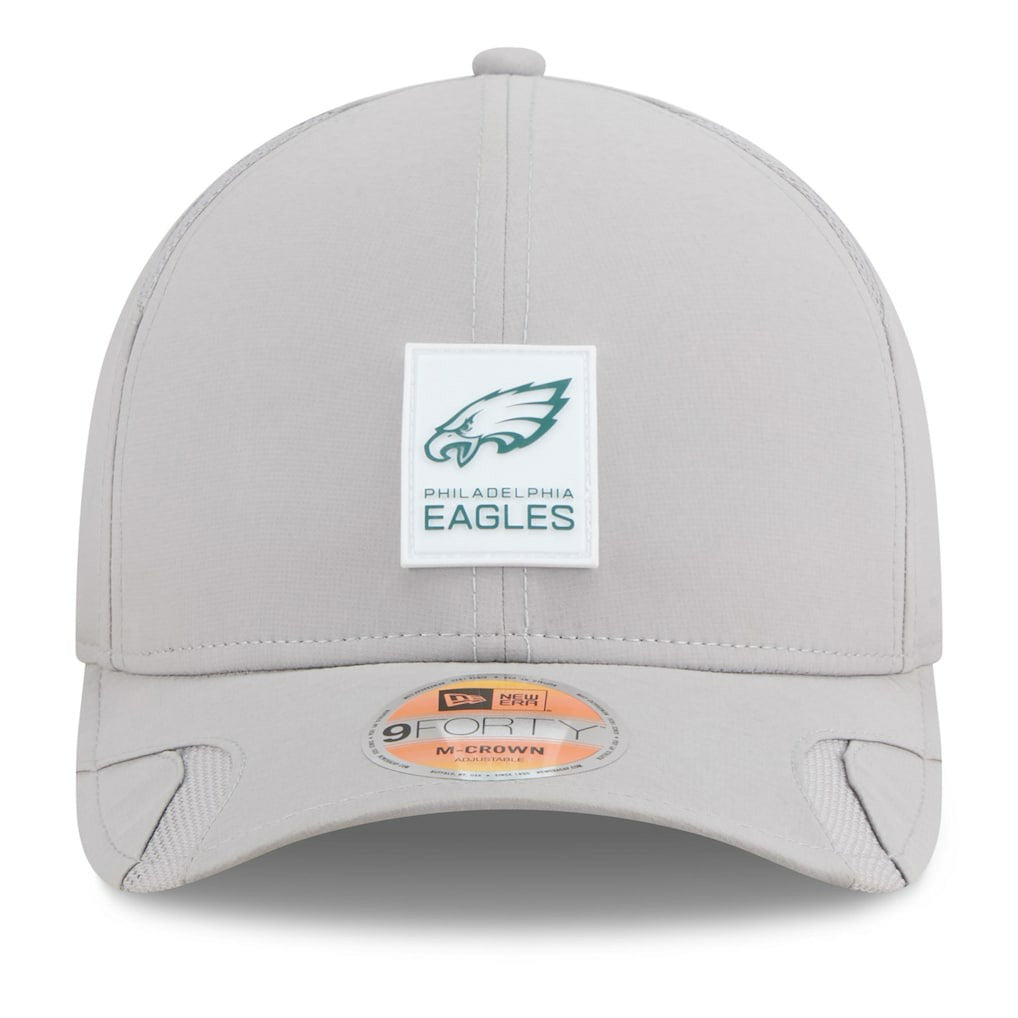 Philadelphia Eagles New Era 2025 Sideline M-Crown 9FORTY Adjustable Hat - Gray Hats
