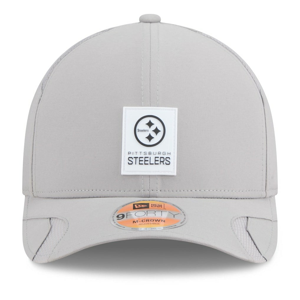 Pittsburgh Steelers New Era 2025 Sideline M-Crown 9FORTY Adjustable Hat - Gray Hats