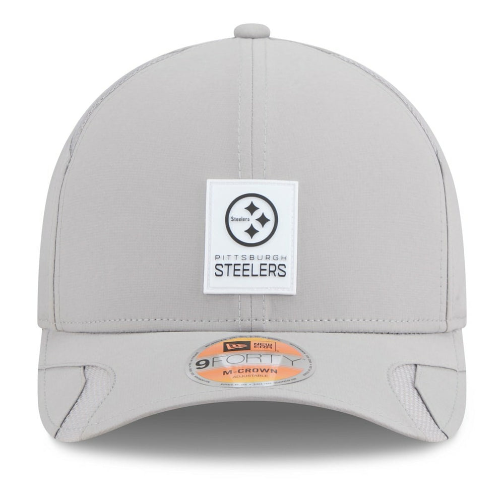 Pittsburgh Steelers New Era 2025 Sideline M-Crown 9FORTY Adjustable Hat - Gray Hats