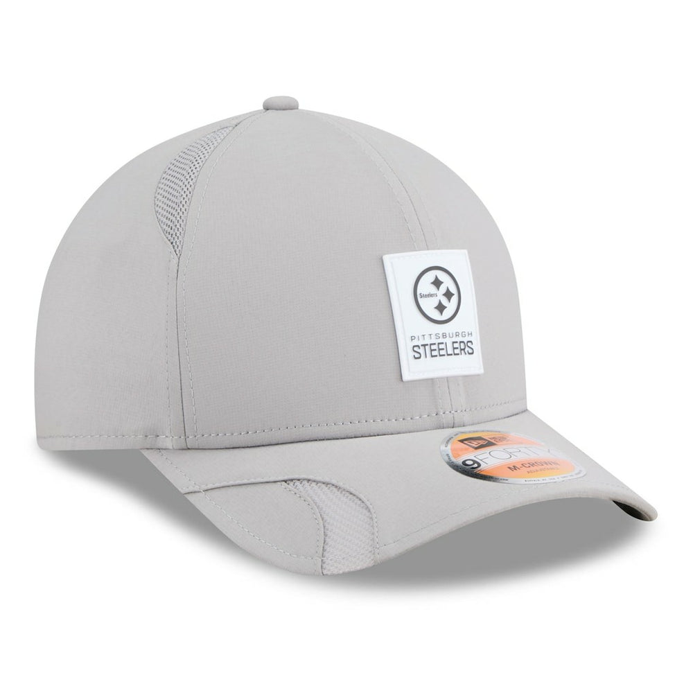 Pittsburgh Steelers New Era 2025 Sideline M-Crown 9FORTY Adjustable Hat - Gray Hats
