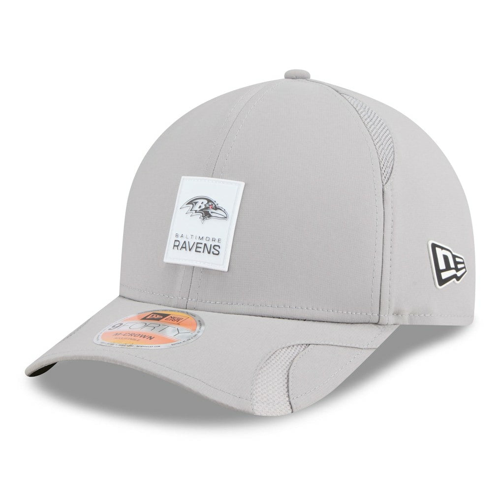 Baltimore Ravens New Era 2025 Sideline M-Crown 9FORTY Adjustable Hat - Gray Hats