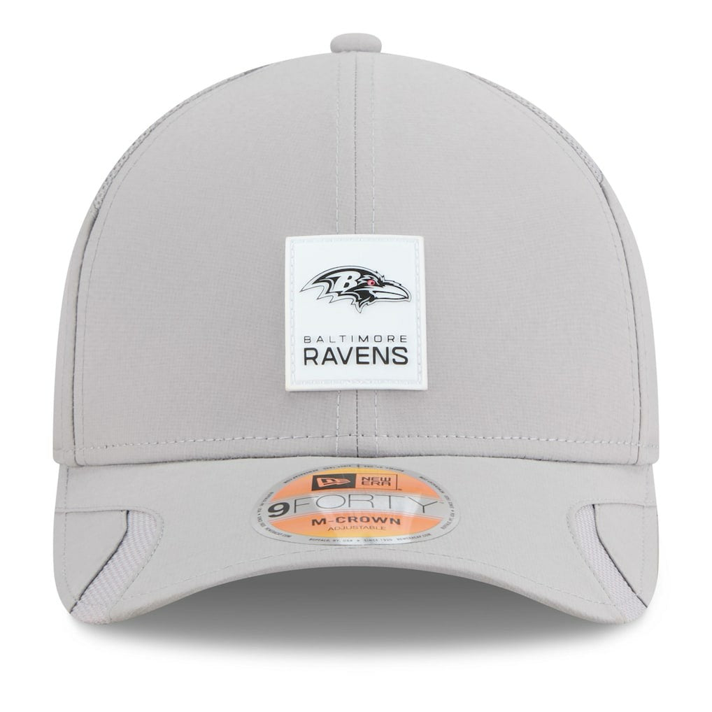 Baltimore Ravens New Era 2025 Sideline M-Crown 9FORTY Adjustable Hat - Gray Hats