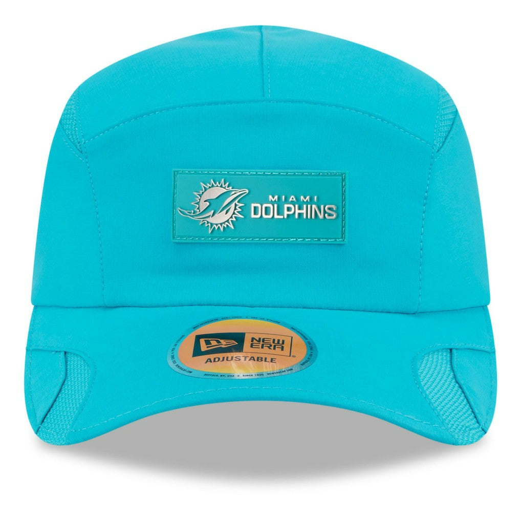 Miami Dolphins New Era 2025 Sideline Runner Adjustable Hat - Aqua Hats