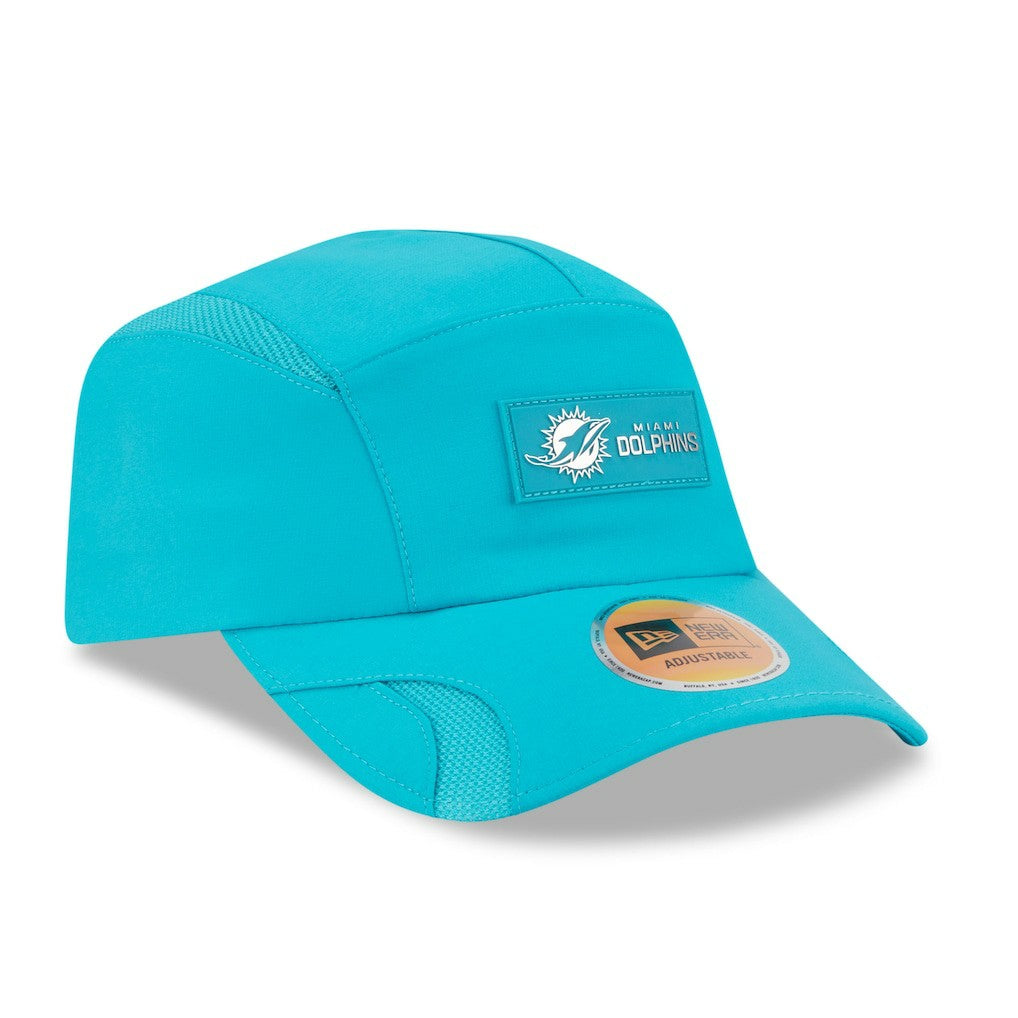 Miami Dolphins New Era 2025 Sideline Runner Adjustable Hat - Aqua Hats
