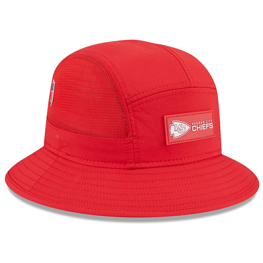 Kansas City Chiefs New Era 2025 Sideline Bucket Hat - Red Hats