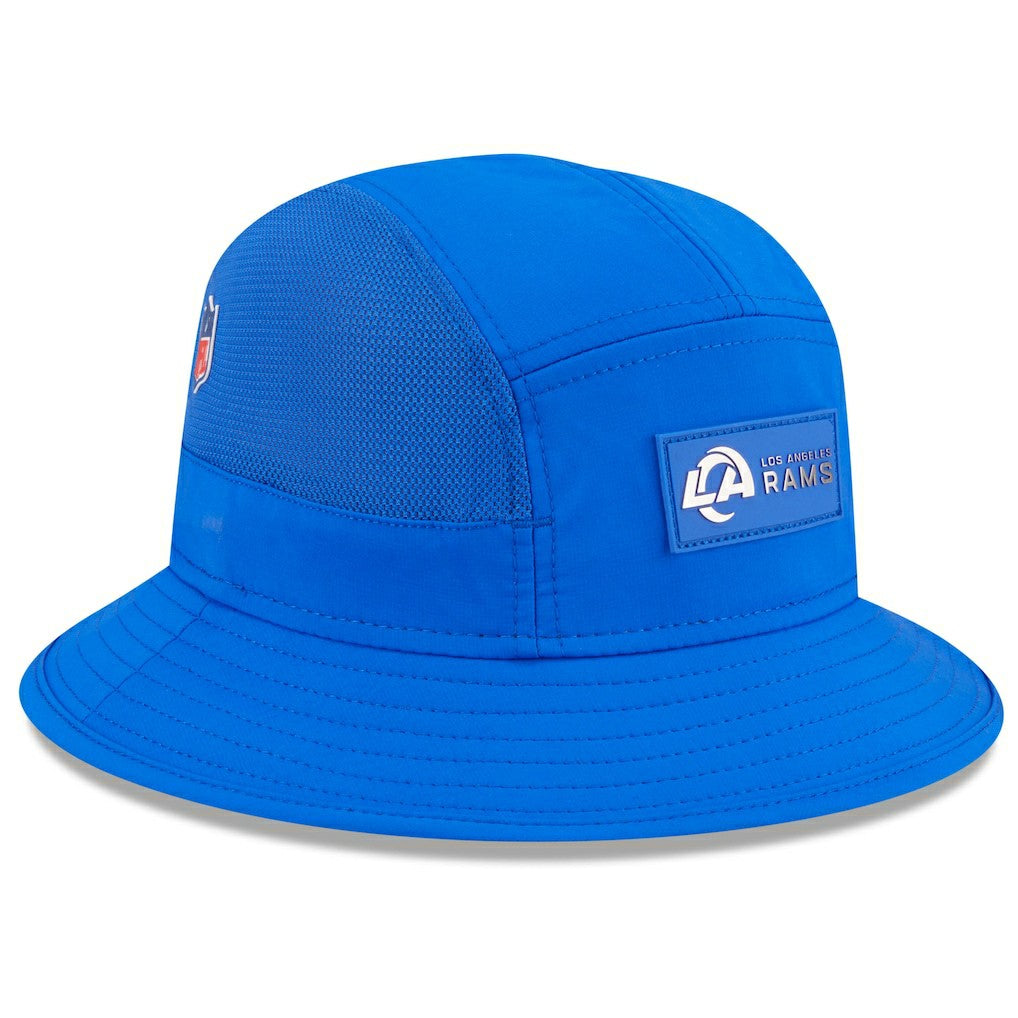 Los Angeles Rams New Era 2025 Sideline Bucket Hat - Royal Hats