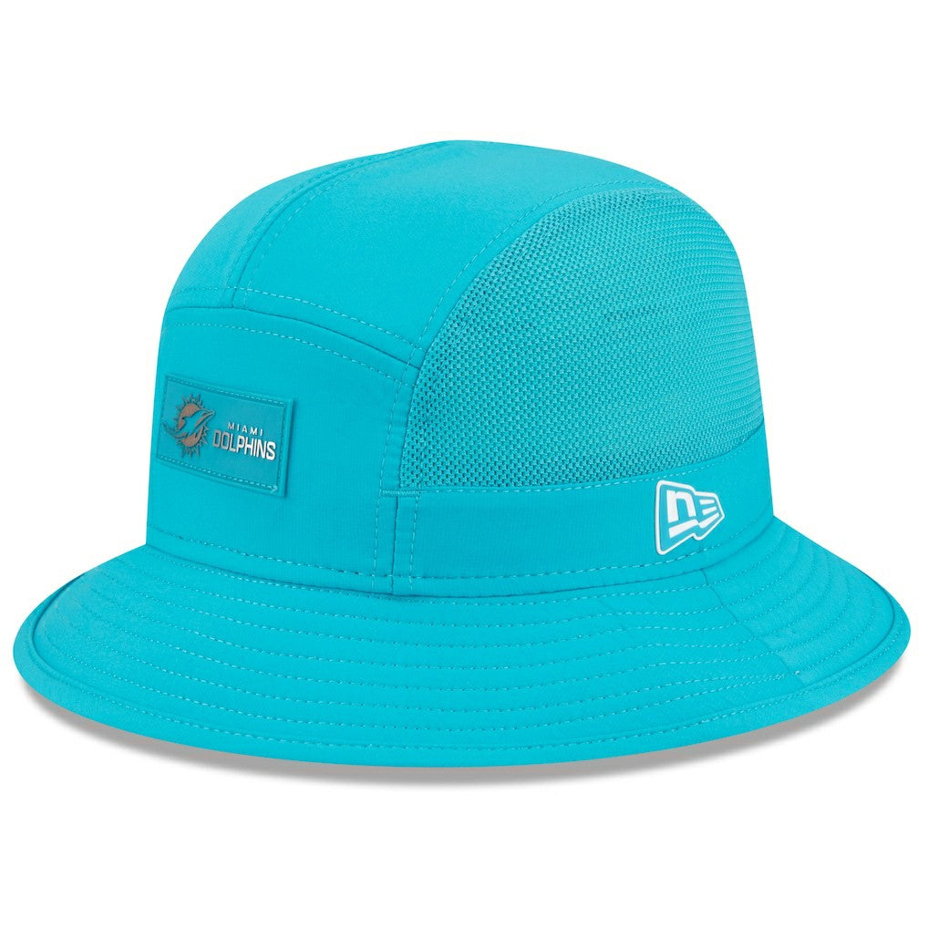 Miami Dolphins New Era 2025 Sideline Bucket Hat - Aqua Hats