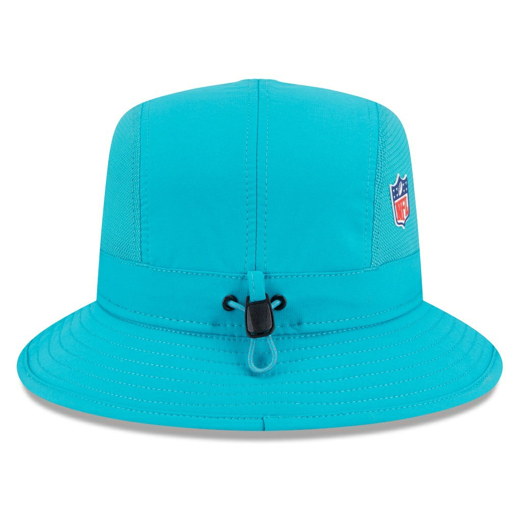 Miami Dolphins New Era 2025 Sideline Bucket Hat - Aqua Hats