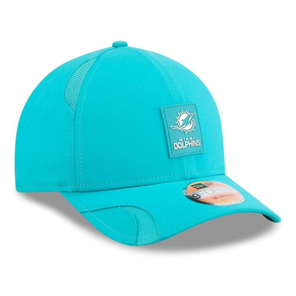 Miami Dolphins New Era Youth 2025 Sideline 9FORTY Adjustable Hat - Aqua Hats
