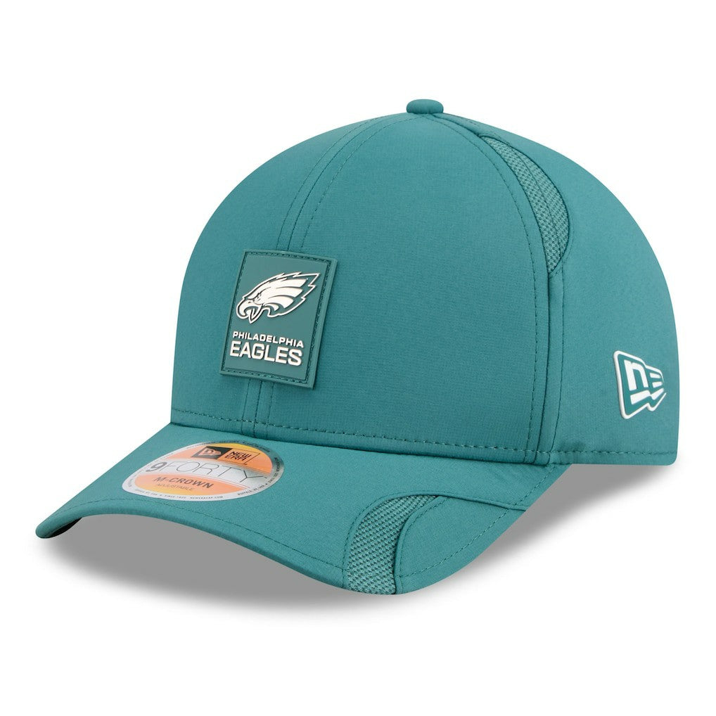 Philadelphia Eagles New Era Youth 2025 Sideline M-Crown 9FORTY Adjustable Hat - Midnight Green Hats