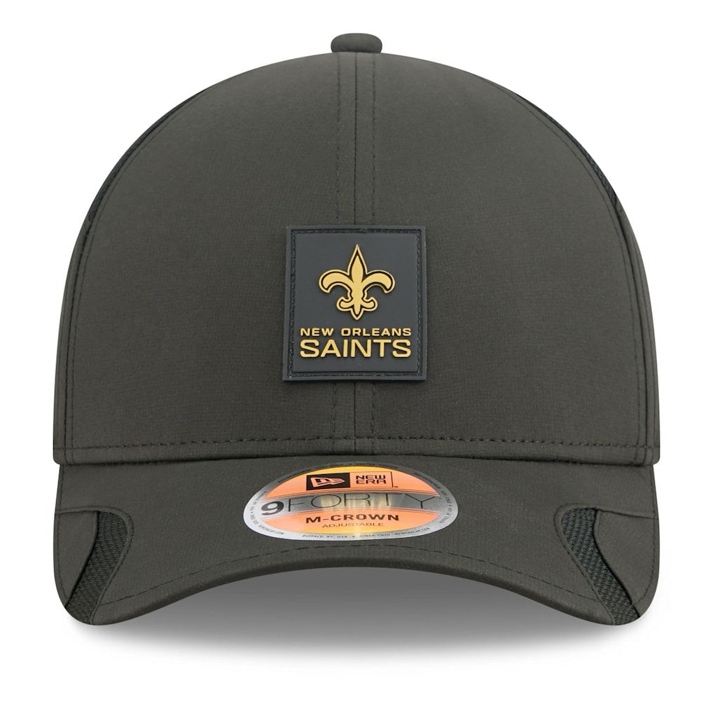 New Orleans Saints New Era Youth 2025 Sideline 9FORTY Adjustable Hat - Black Hats