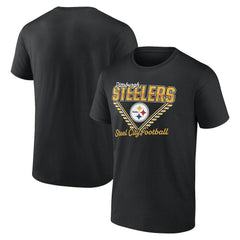 Pittsburgh Steelers Steel City Football T-Shirt - Black T-shirts