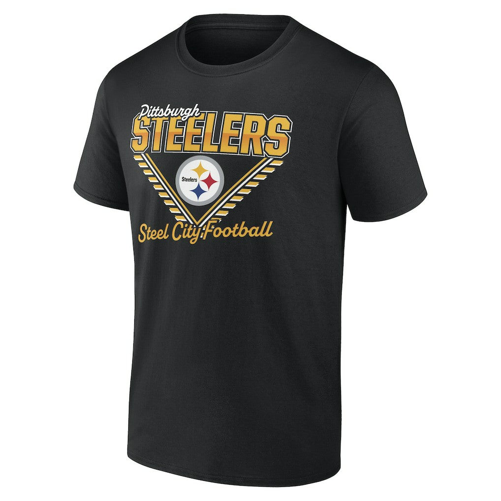 Pittsburgh Steelers Steel City Football T-Shirt - Black T-shirts