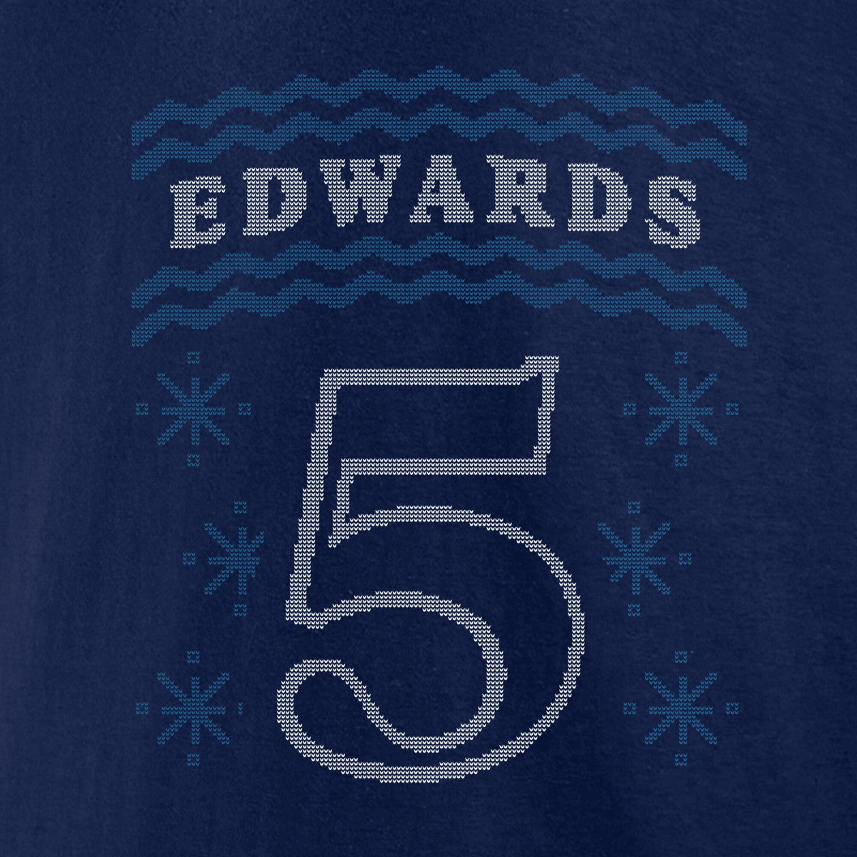 Anthony Edwards Minnesota Timberwolves Ugly Sweater Name & Number T-Shirt Navy