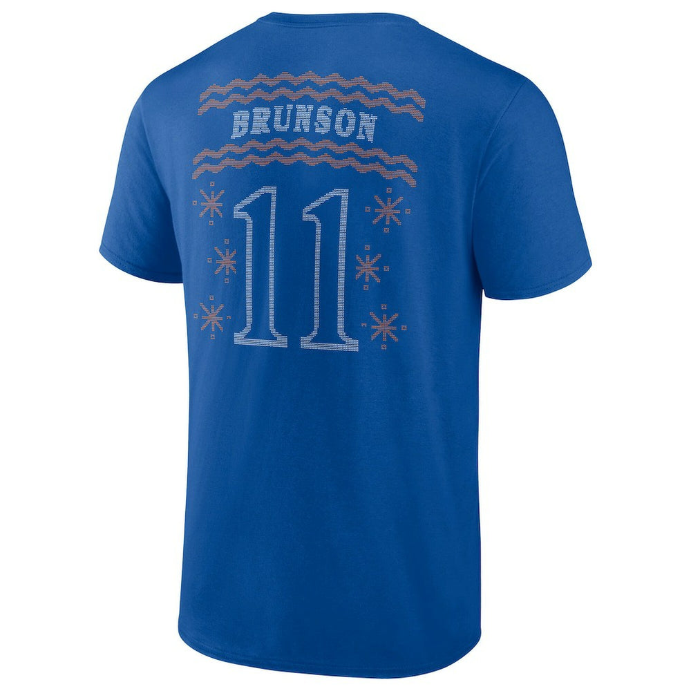 Jalen Brunson New York Knicks Ugly Sweater Name & Number T-Shirt Blue outlet